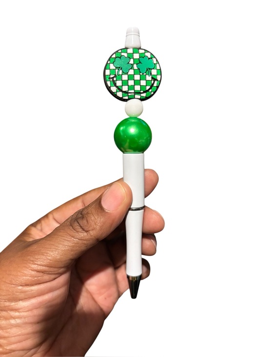Jewelry - Handcrafted Green and White Smiley face